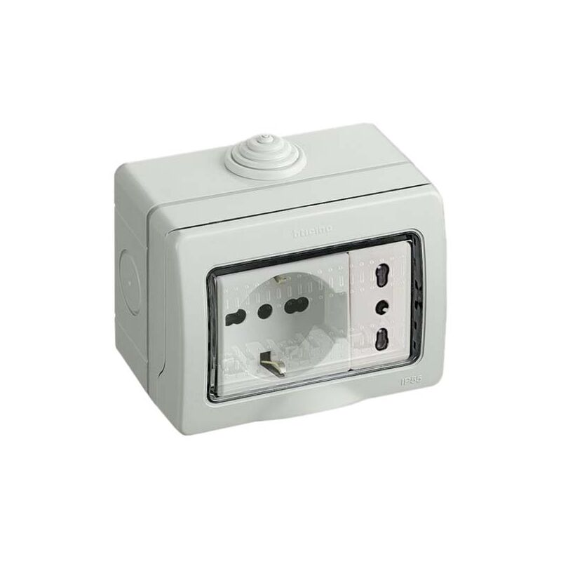 foto del prodotto kit presa schuko 10 16a e presa bipasso ip55