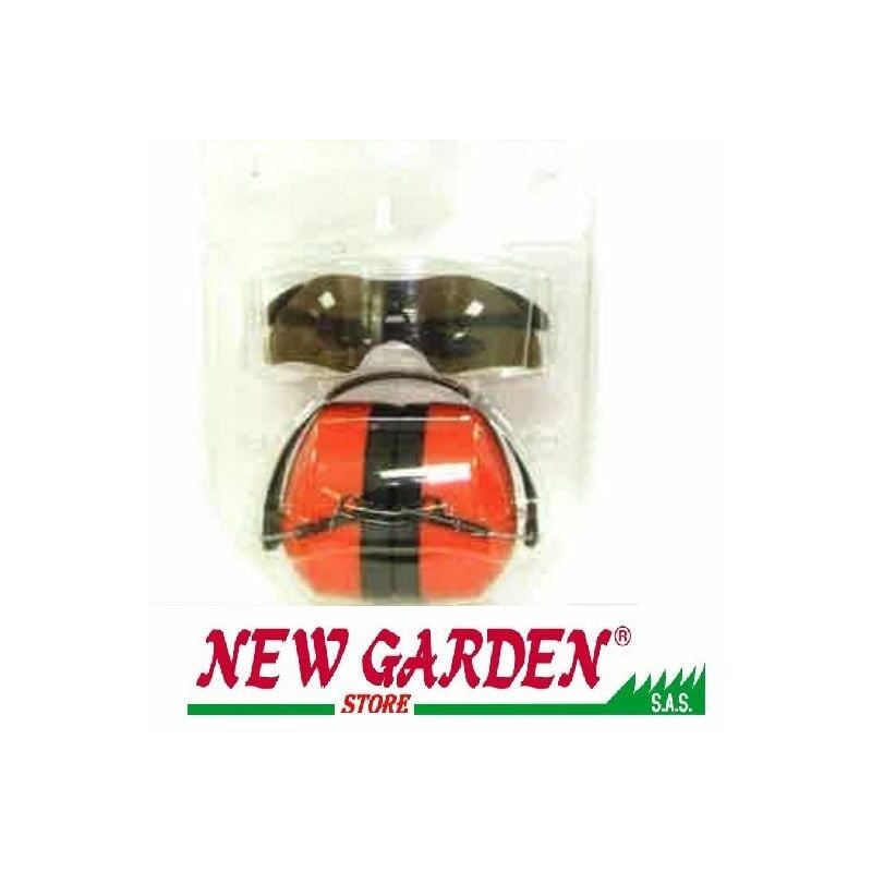 foto del prodotto kit protezione occhiali e cuffia giardinaggio lavori tagliaerba 320706
