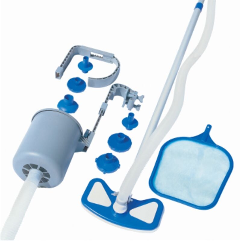 foto del prodotto kit pulizia piscina bestway flowclear deluxe fondo spazzola aspirante skimmer retino 50468