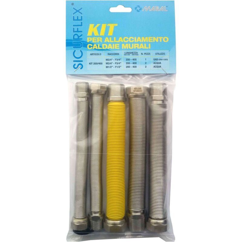 foto del prodotto kit raccordo inox estensibile 3 4 per caldaia kit
