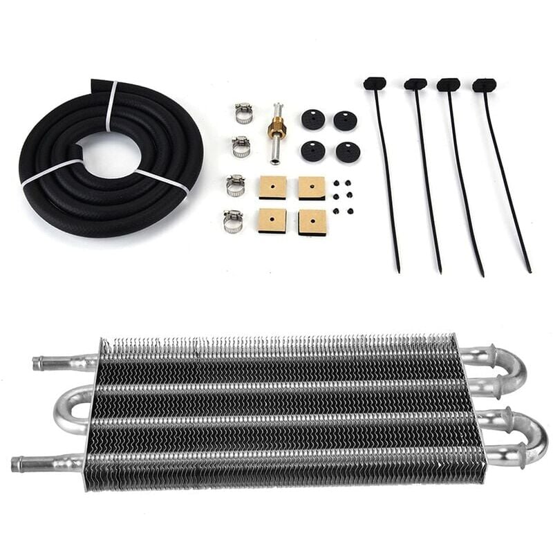 foto del prodotto kit radiatore olio jeffergarden, kit radiatore olio trasmissione remota per auto a 4 file, convertitore radiatore automatico manuale