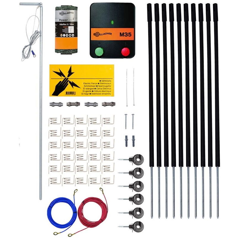 foto del prodotto kit recinzioni elettriche per stagno e giardino 50 cm con elettrificatore gallagher m35 da 230v