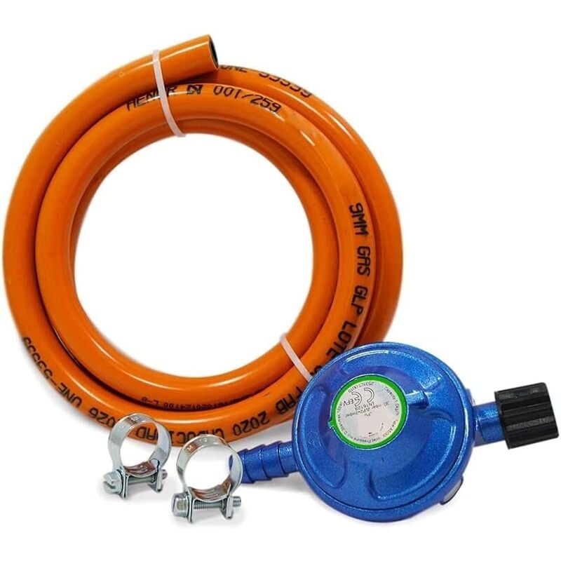 foto del prodotto kit regolatore gas con tubo e adattatore per forno a gas e pellet dada