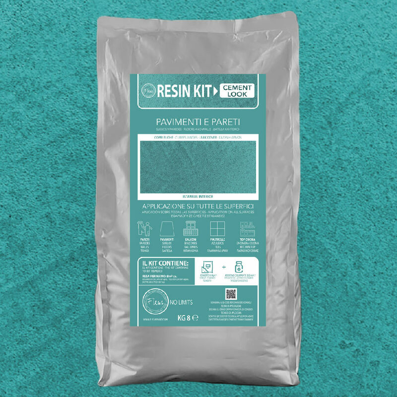 foto del prodotto kit resina cemento fleur in polvere per pavimenti pareti piastrelle colore istanbul interior formato 8 kg
