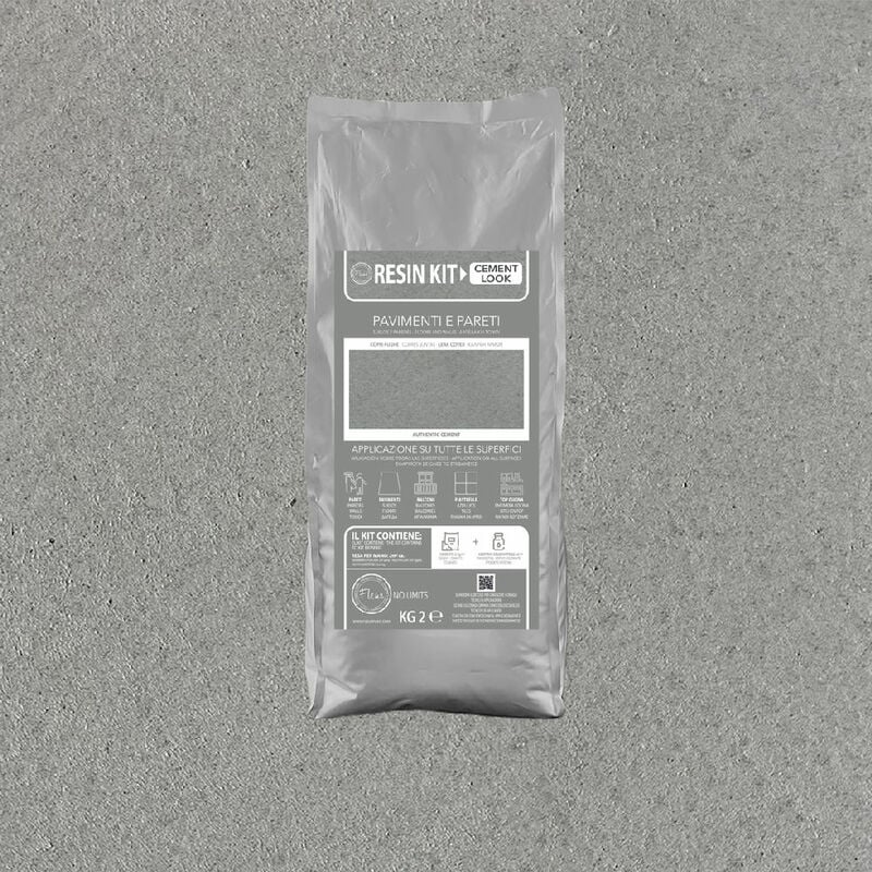 foto del prodotto kit resina cemento fleur in polvere per pavimenti pareti piastrelle - colore whale song - formato 2 kg