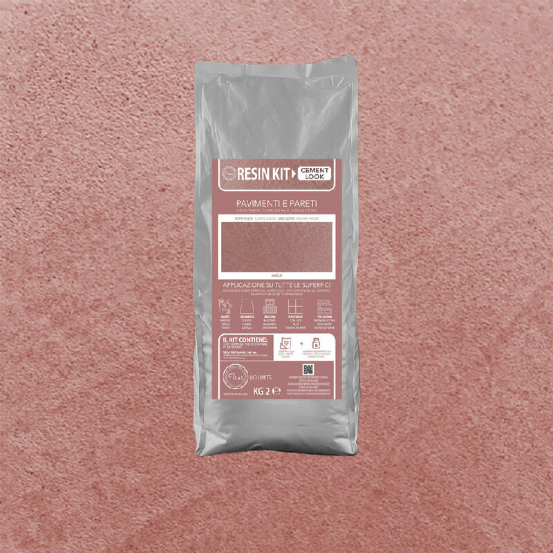 foto del prodotto kit resina cemento fleur in polvere per pavimenti pareti piastrelle formato 2 kg colore amelie
