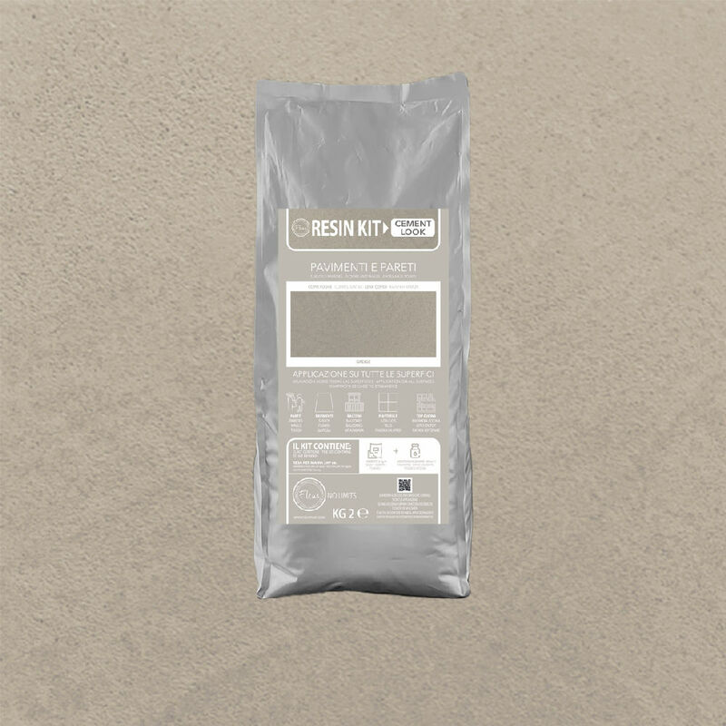 immagine 0 del prodotto kit resina cemento fleur in polvere per pavimenti pareti piastrelle formato 2 kg colore greige