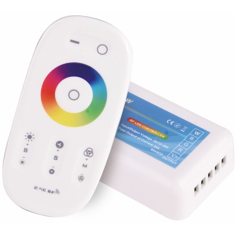foto del prodotto kit rgbw radiocomando centralina 12 24v a radiofrequenza gestione cambia colore