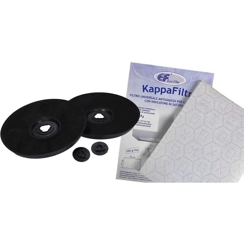 foto del prodotto kit ricambio whirlpool rex electrolux, 2x filtri cappa ai carboni attivi, adatto per diverse cappe, diametro 232 x 20 mm filtro universale, 470 x