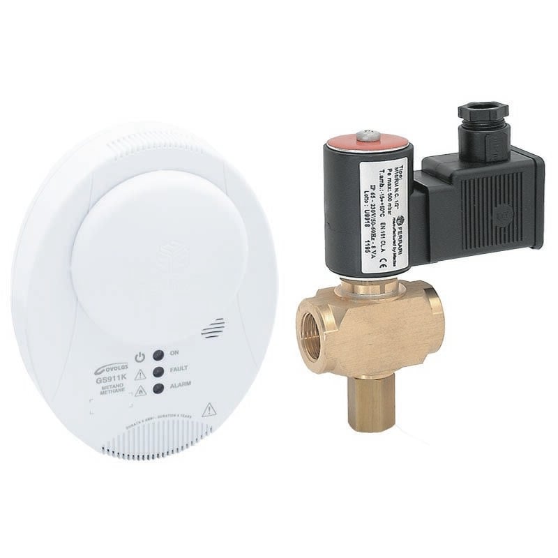 foto del prodotto kit rilevazione fughe gas uso civile con ev riarmo manuale nc kit riv.040191 gpl ev nc 3 4 041311