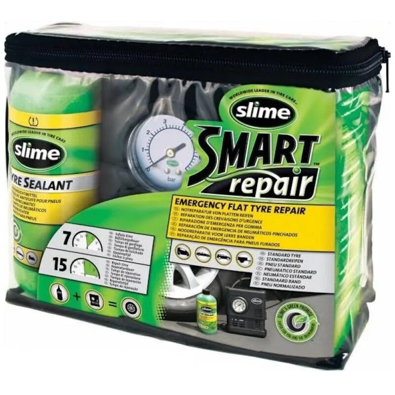 foto del prodotto kit ripara e gonfia pneumatici slime 473ml