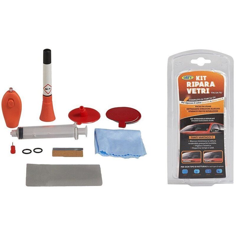 foto del prodotto kit ripara vetri + torcia uv rhutten rhutten