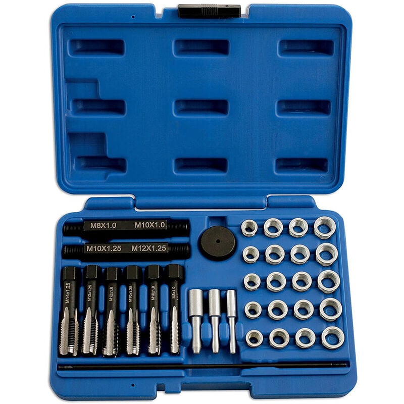 foto del prodotto kit riparazione filettatatura 33pz candela incandescenza inserti elicoidi auto