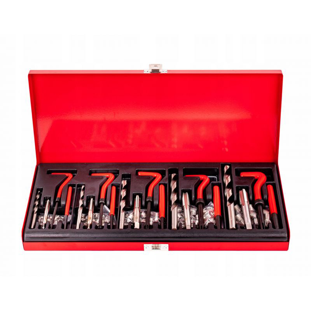 foto del prodotto kit riparazione filetti elicoidali maschi 131pz ripristina filettatura kraft kd10590