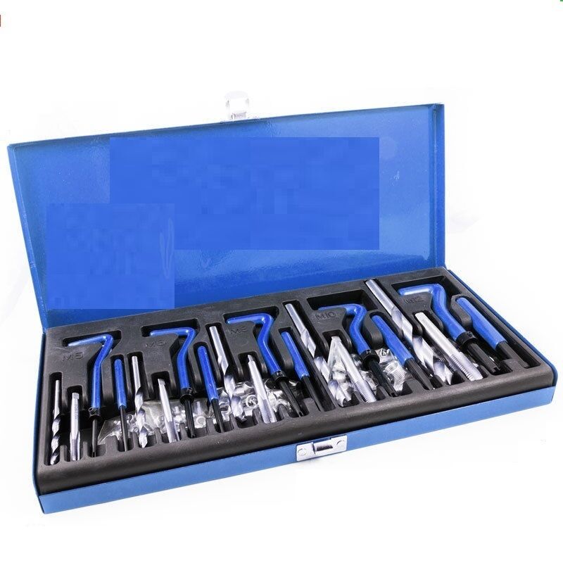 foto del prodotto kit riparazione filetti elicoidi maschi ripristina filettature 131 pz