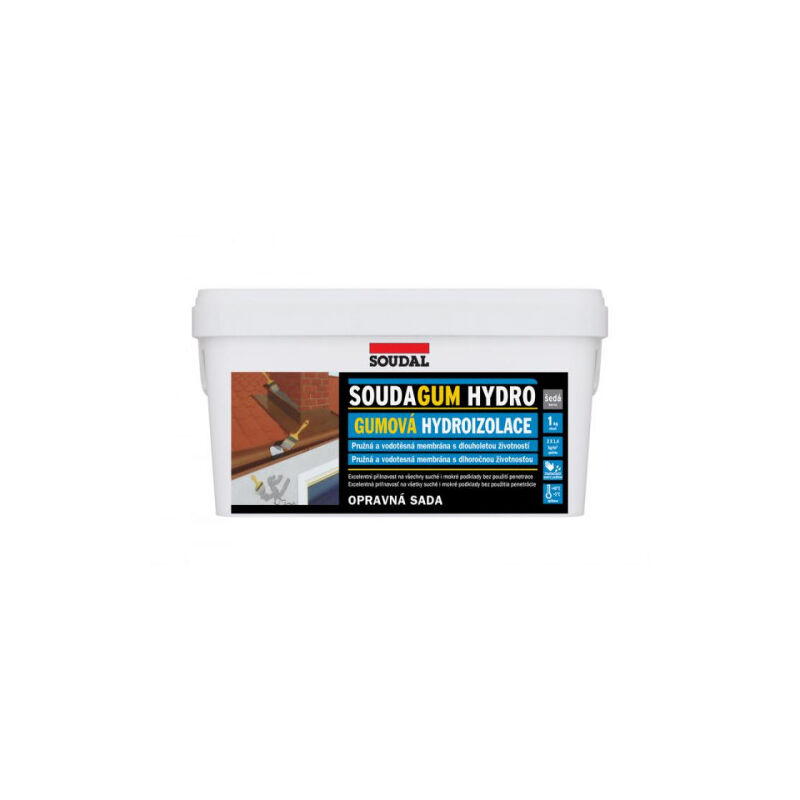 foto del prodotto kit riparazione impermeabilizzante soudagum hydro kit soudal 1 kg col. grigio