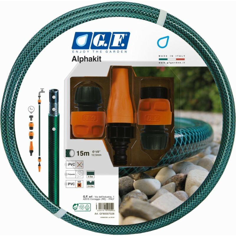 foto del prodotto kit riparazione tubo giardino alpha lancia presa raccordi 1 2 gf g.f.