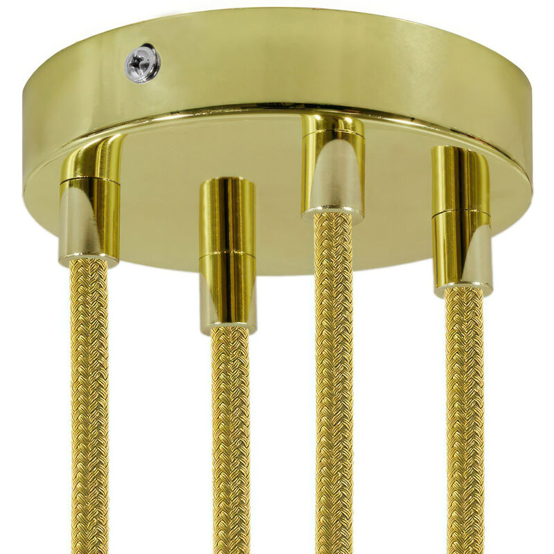 foto del prodotto kit rosone cilindrico in metallo a 4 fori cilindrico - ottone