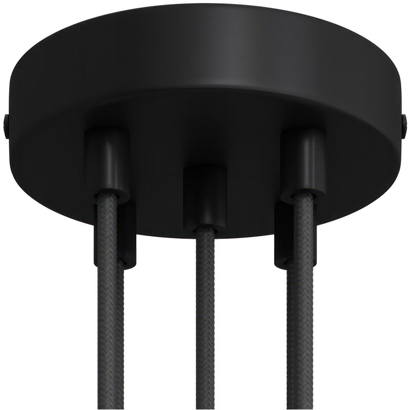 foto del prodotto kit rosone cilindrico in metallo a 5 fori cilindrico - nero