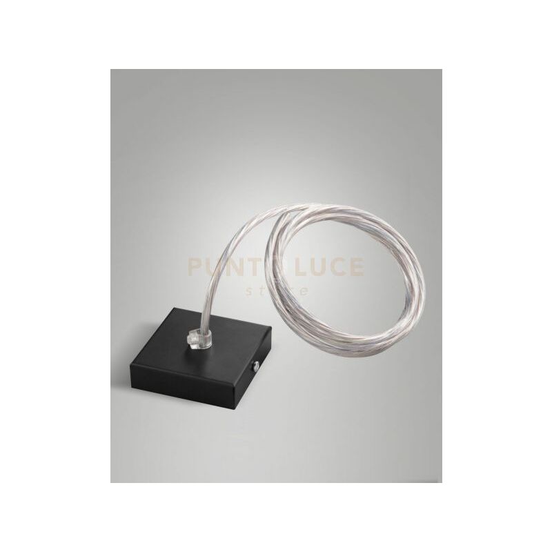 foto del prodotto kit rosone ermes 8x8cm nero cavo 3m