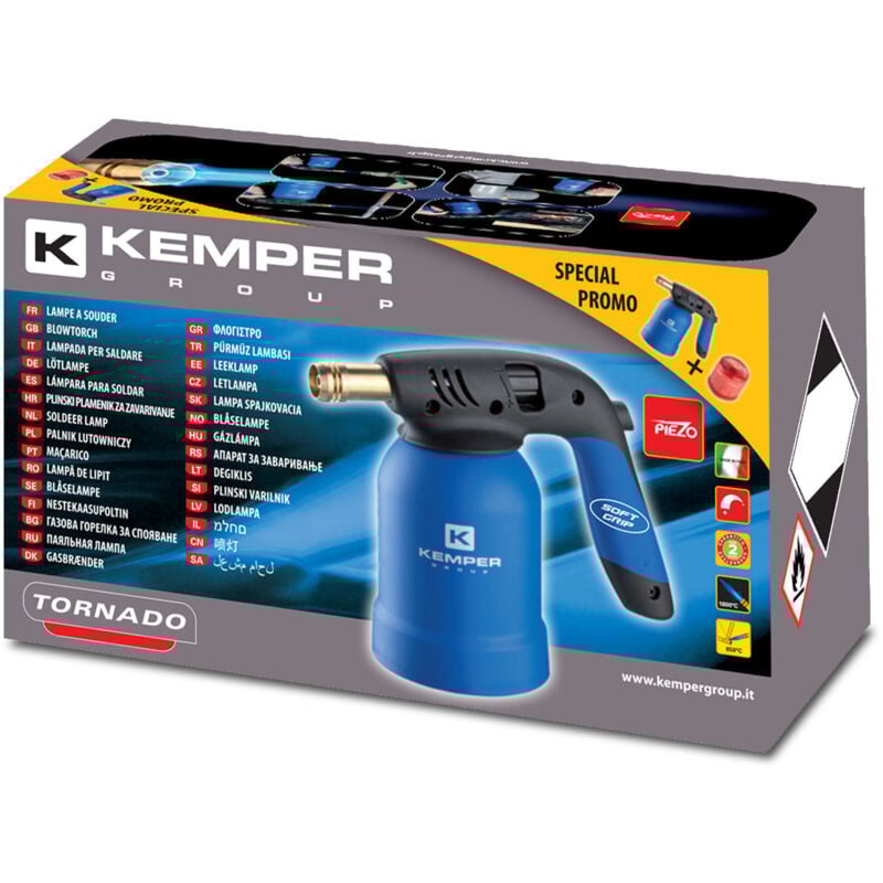 foto del prodotto kit saldatore a gas tornado con cartuccia lampada kemper