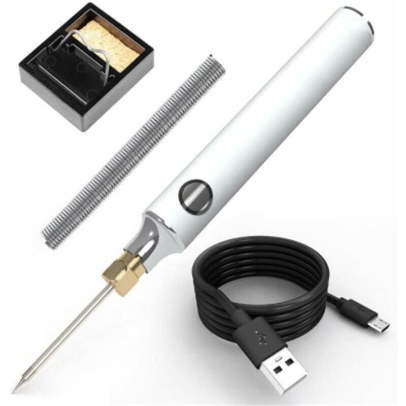 foto del prodotto kit saldatore, set saldatore elettrico portatile usb, penna per saldatura a temperatura regolabile da 5 v a 8 w, attrezzatura per saldatura