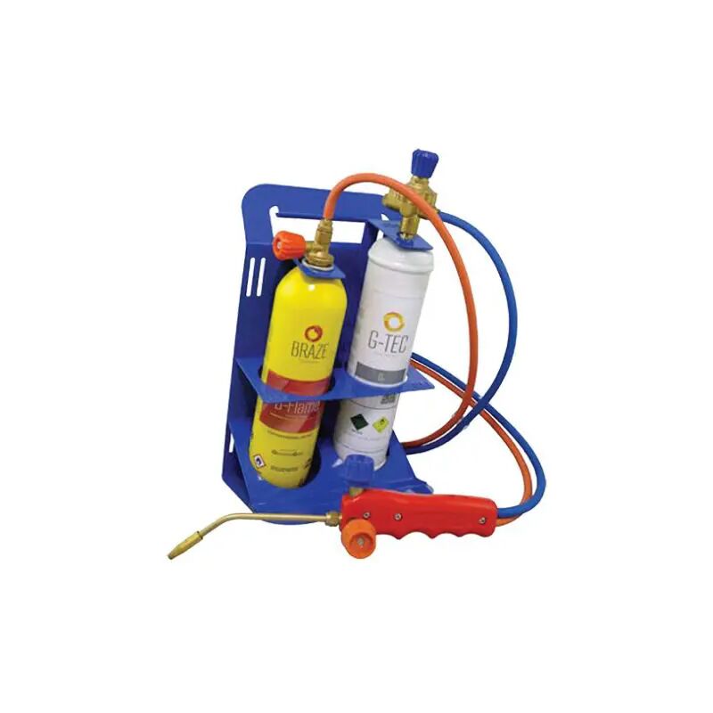 foto del prodotto kit saldobrasatura con riduttori pressione e bombole ossigeno b-flame modello miniflame general gas