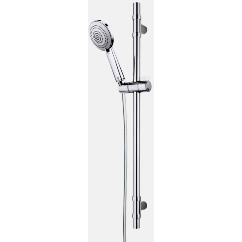 foto del prodotto kit saliscendi mod.mixa 3 cromolux con asta da 80 cm. doccetta da 110 mm. tubo da 150 cm.