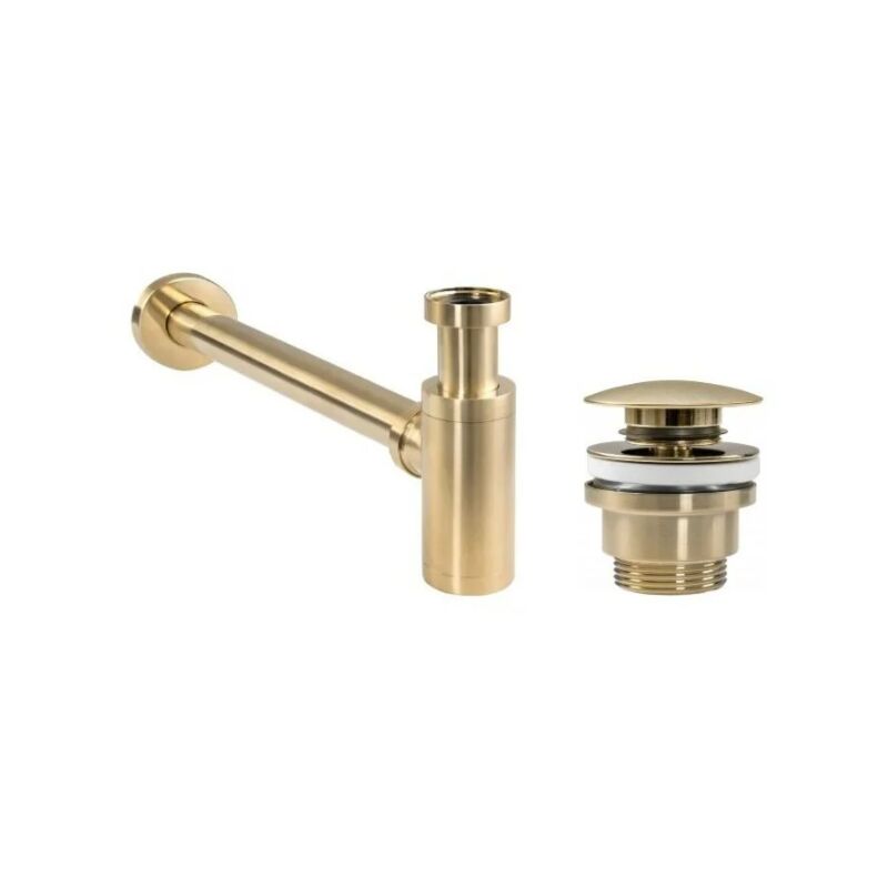foto del prodotto kit scarico e sifone in oro spazzolato kitsca1ors