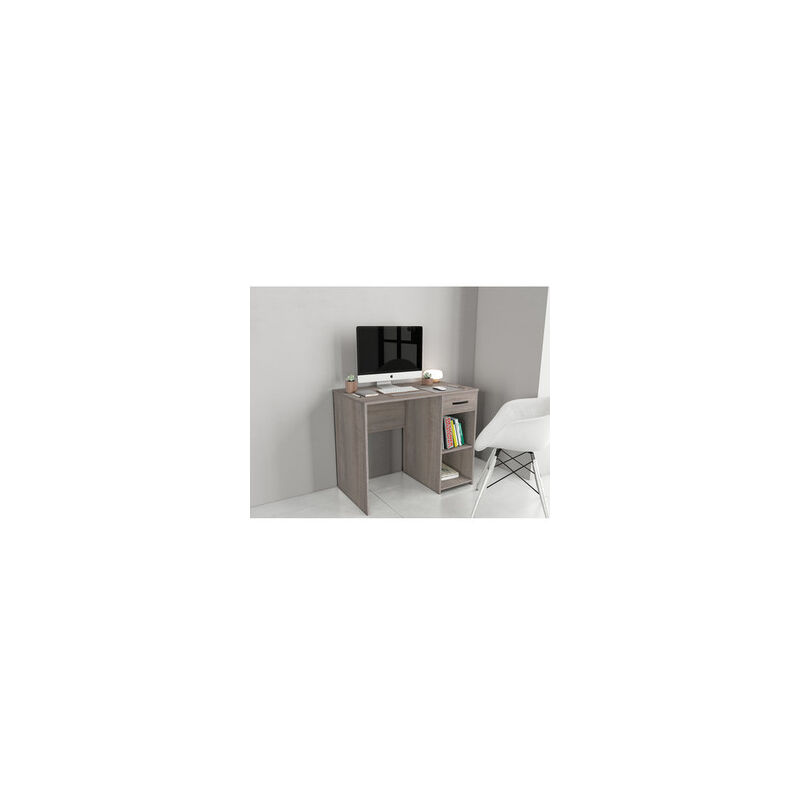 foto del prodotto kit scrivania 1 cassetto rovere o rovere grigio cm.75x50x75h