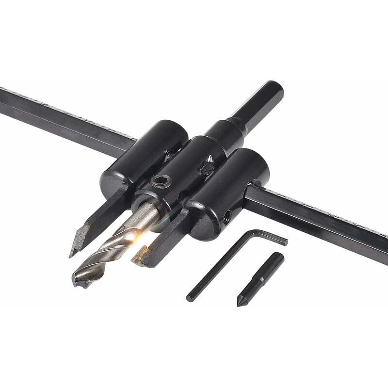 foto del prodotto kit sega circolare regolabile da 30 mm a 300 mm, punta da trapano per cartongesso, sega circolare, utensili fai da te per fori di lavorazione del