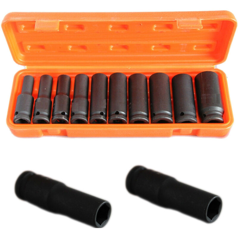 foto del prodotto kit set 10 bussole 1 2 esagonali per avvitatore pistola pneumatica da 10 a 24mm trade shop traesio