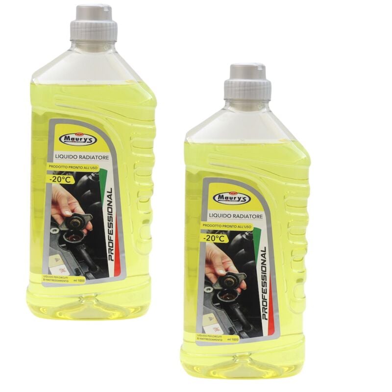 foto del prodotto kit set 2 pz liquido professionale per radiatore giallo per raffreddamento 1 lt