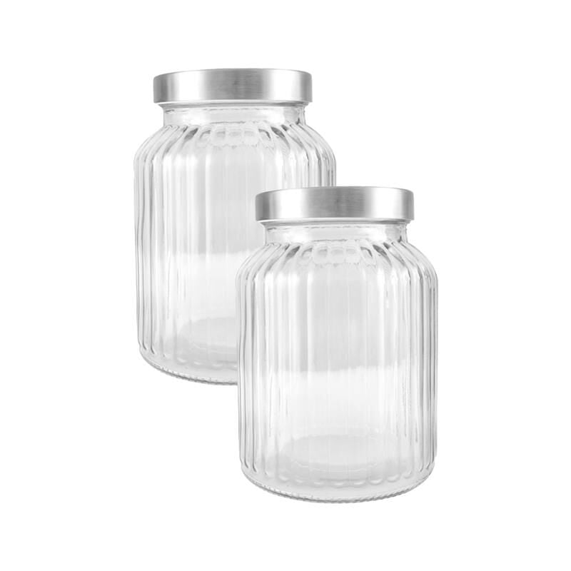 foto del prodotto kit set 2 pz maury s barattolo classico tappo metallo grande trasparente 750 ml