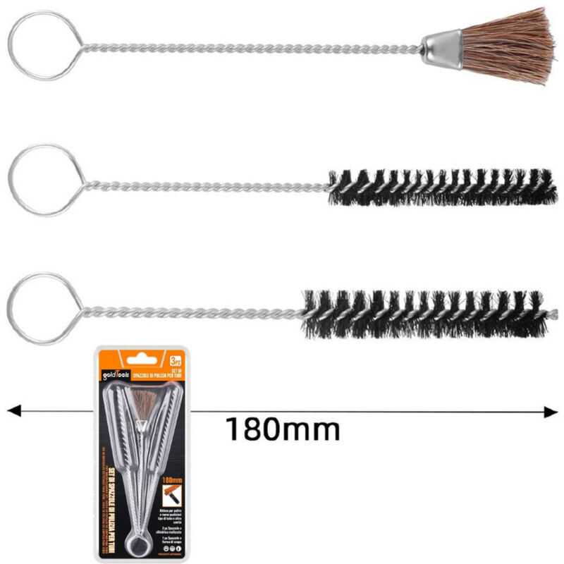 foto del prodotto kit set 3 pezzi per pulizia armi professionale per tutti i calibri tubo canna trade shop traesio