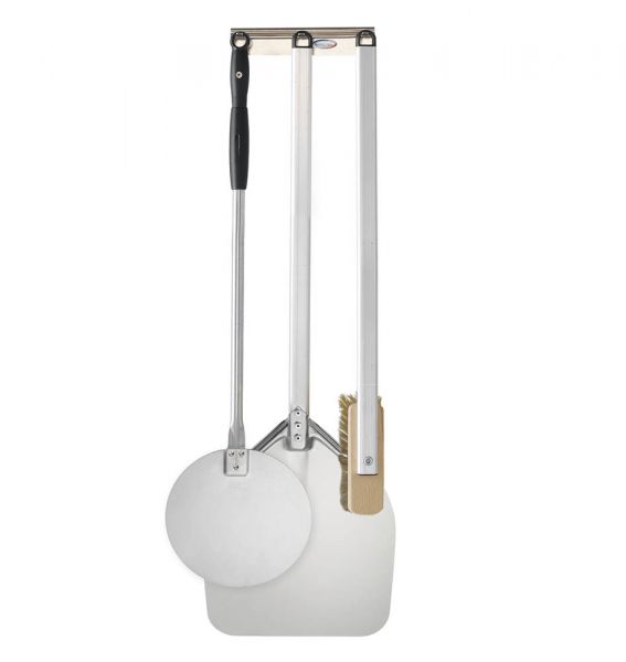 foto del prodotto kit set 4 pz pizza fatta in casa pala palettino spazzola lunghezza 90 cm acciaio inox made in italy qualit professionale