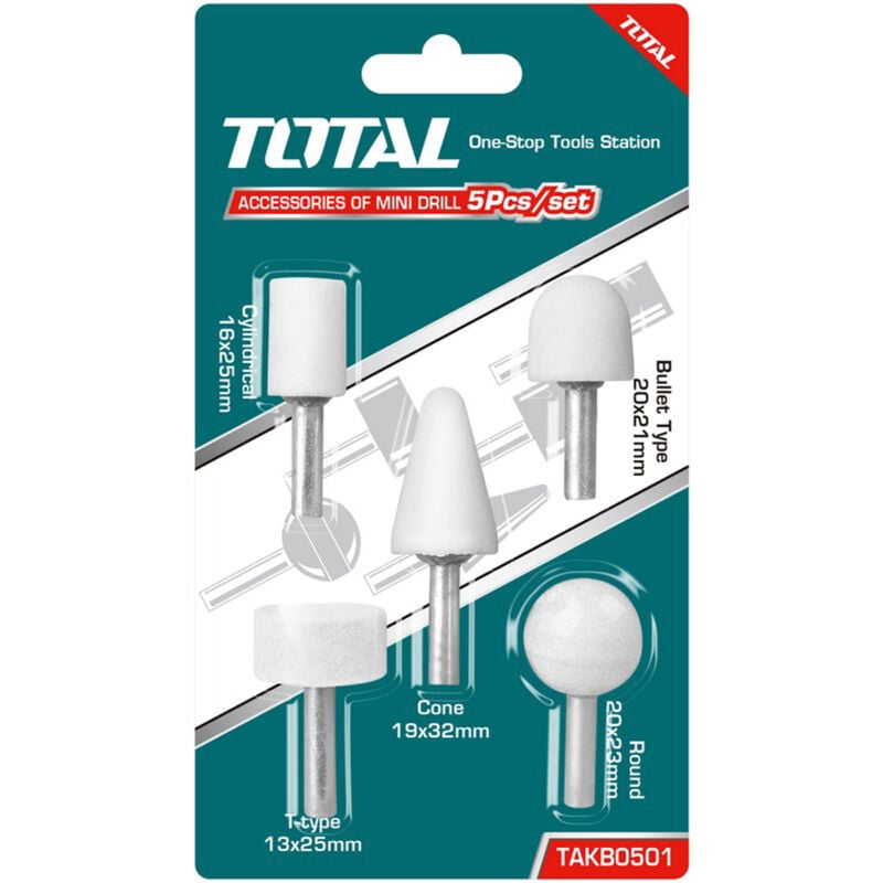 foto del prodotto kit set 5pz frese per smerigliatrice levigatrice orizzontale total