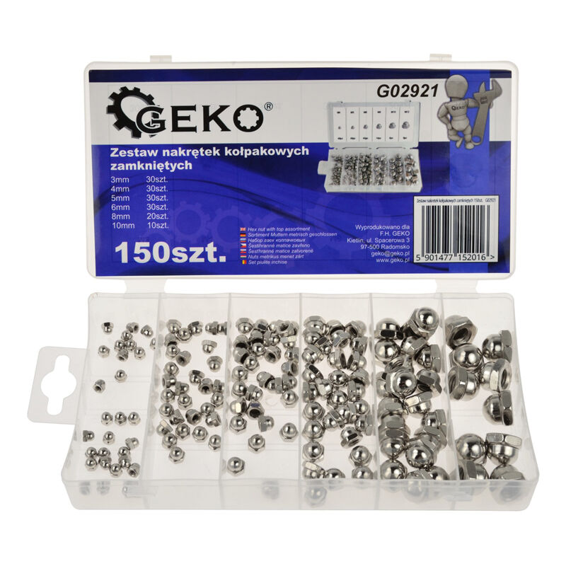 foto del prodotto kit set assortimento dadi ciechi a cappello chiuso dado 150pz m3 10 geko