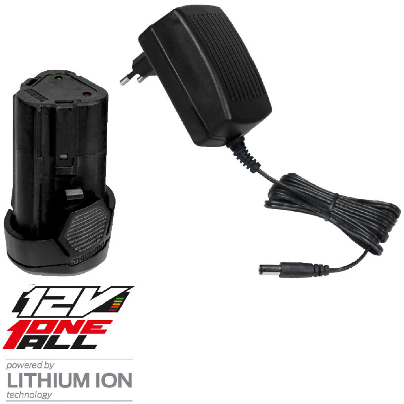 foto del prodotto kit set batteria 12v 1,3 ah e caricabatteria valex one all 1997439 utensili