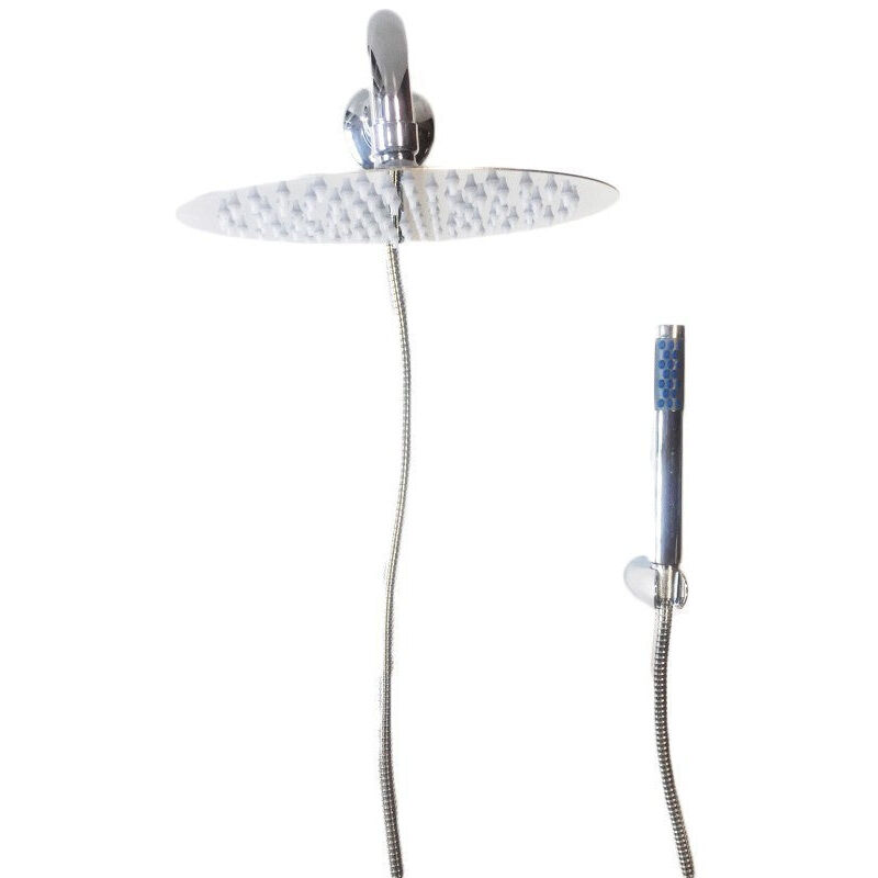 foto del prodotto kit set doccia completo con deviatore a pressione e braccio cm 40