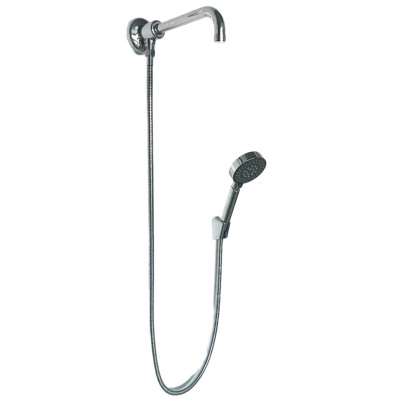 foto del prodotto kit set doccia con deviatore a pressione con doccetta multigetto e braccio 30 cm