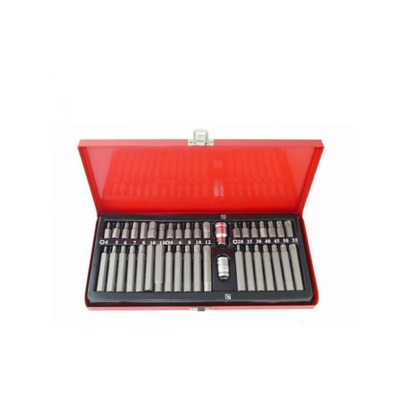 foto del prodotto kit set inserti chiavi 40 pz bussole chiavi torx hex 1 2 3 8 professionale