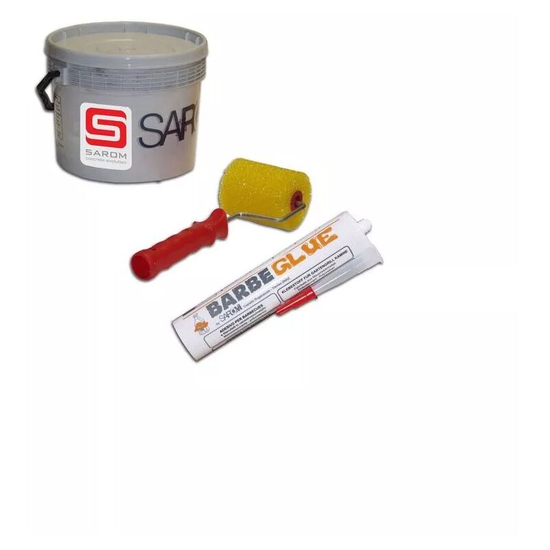 foto del prodotto kit silicone collante, pittura e rullo per barbecue sarom fuoco