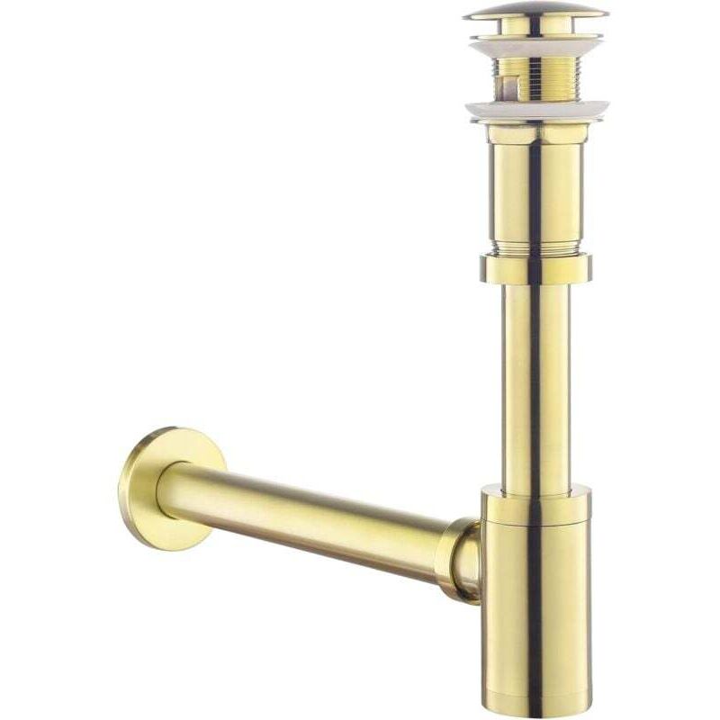 foto del prodotto kit siphon avec bonde avec trop-plein pour lavabo or bross , laiton universel design siphon anti-odeur, 1 1/4 syphon sifon