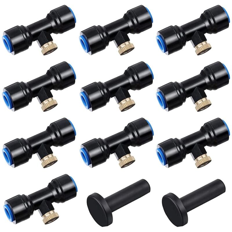 foto del prodotto kit sistema di irrigazione per esterni, ugello spray in ottone per giardino, ugello atomizzatore, con 10 ugelli per giardino, patio, terrazza, fai da