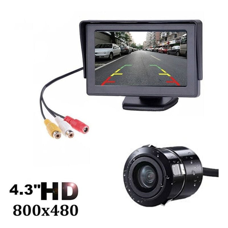 foto del prodotto kit sistema telecamera di retromarcia wireless per auto camion furgone pickup camper con monitor da 4,3 e sistema di retromarcia