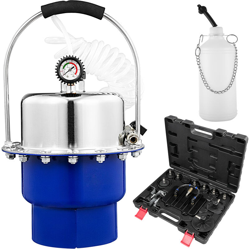 foto del prodotto kit sistema valvola di spurgo freno, 10 40 psi 5 l kit di spurgo della pressione pneumatica, e adatto per lo spurgo dei sistemi di freno, frizione
