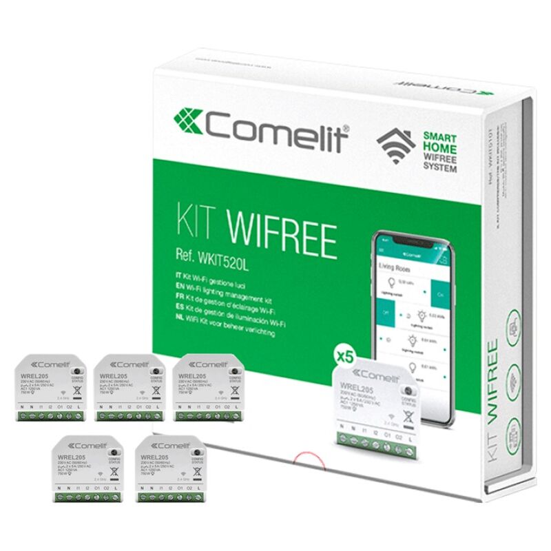foto del prodotto kit smart home wi fi comelit per gestione luci 2 uscite 5a 5m wkit520l