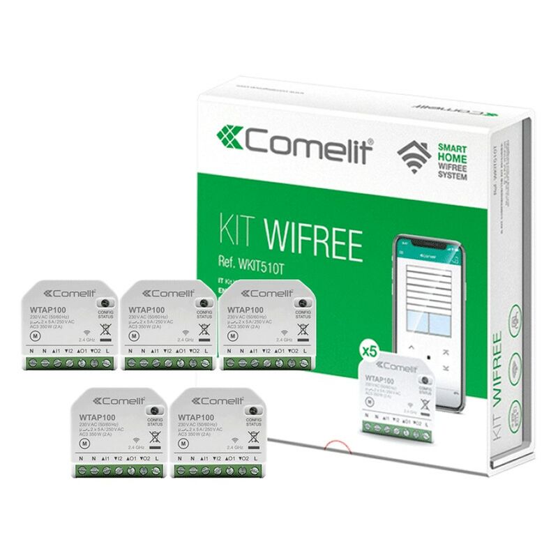 foto del prodotto kit smart home wi fi comelit per gestione tapparelle 2 uscite wkit510t