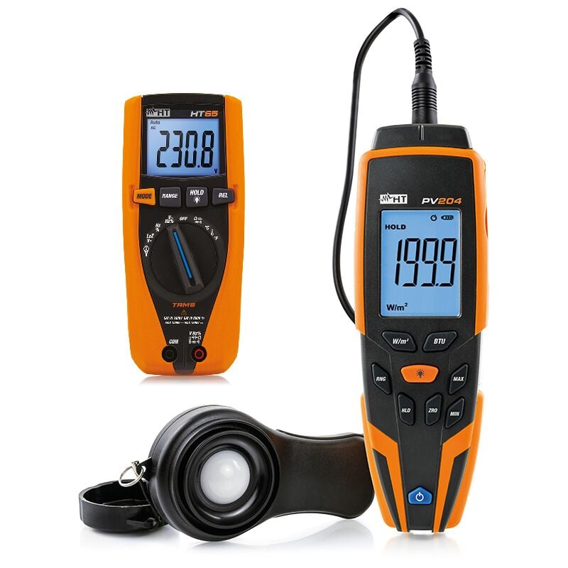 foto del prodotto kit solarimetro pv204 multimetro ht65 trms dc 1500v digitali ht hapv204p